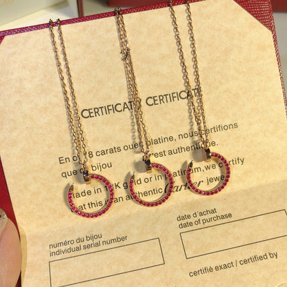 [OrnoraJewelry]JUSTE NECKLACE RED FULL DIAMONDS
