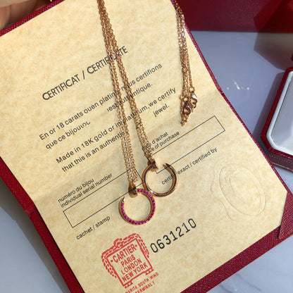 [OrnoraJewelry]JUSTE NECKLACE GOLD RED DIAMONDS
