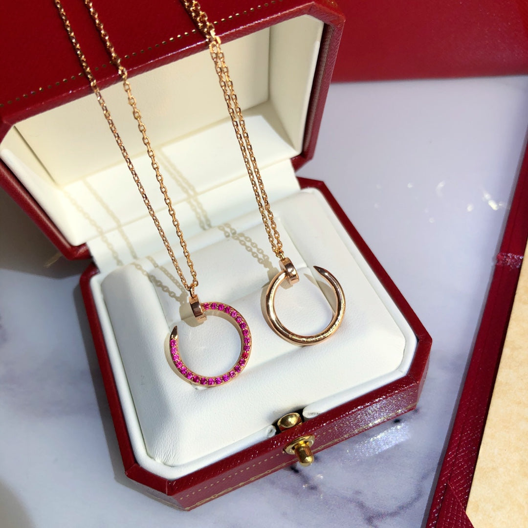 [OrnoraJewelry]JUSTE NECKLACE GOLD RED DIAMONDS
