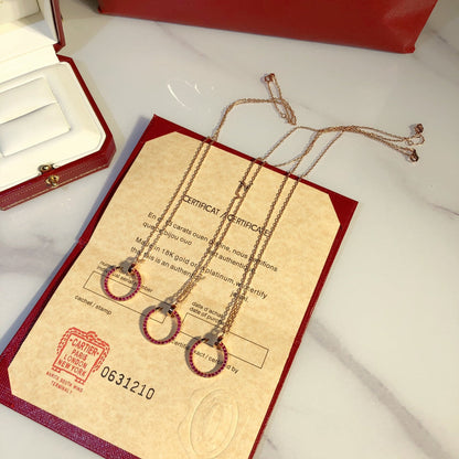 [OrnoraJewelry]JUSTE NECKLACE GOLD RED DIAMONDS