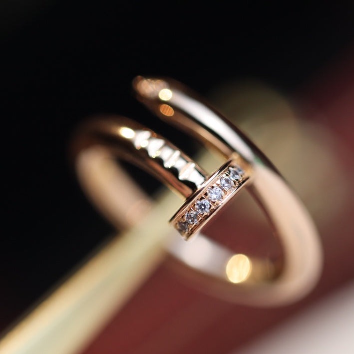 [OrnoraJewelry]JUSTE RING 2.65MM PINK GOLD DIAMOND