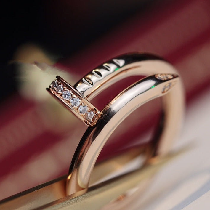 [OrnoraJewelry]JUSTE RING 2.65MM PINK GOLD DIAMOND