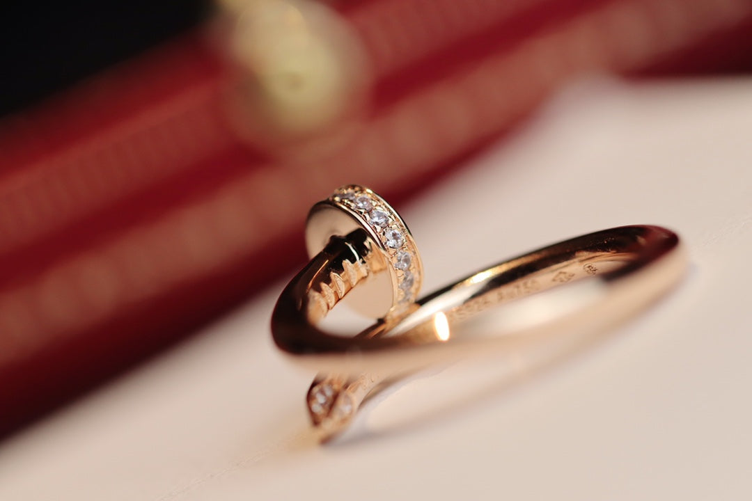[OrnoraJewelry]JUSTE RING 2.65MM PINK GOLD DIAMOND
