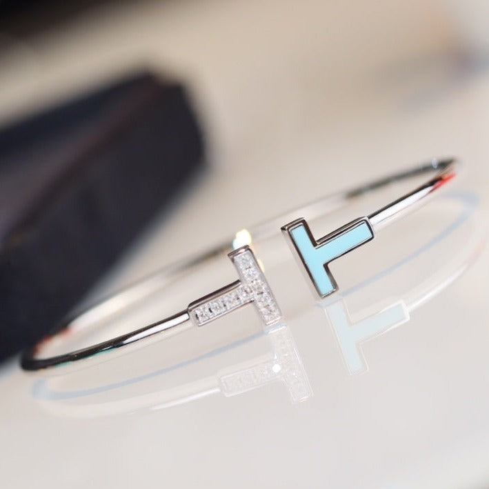 [Ornora Jewelry]T BRACELET 1.8MM TURQUOISE DIAMOND SILVER
