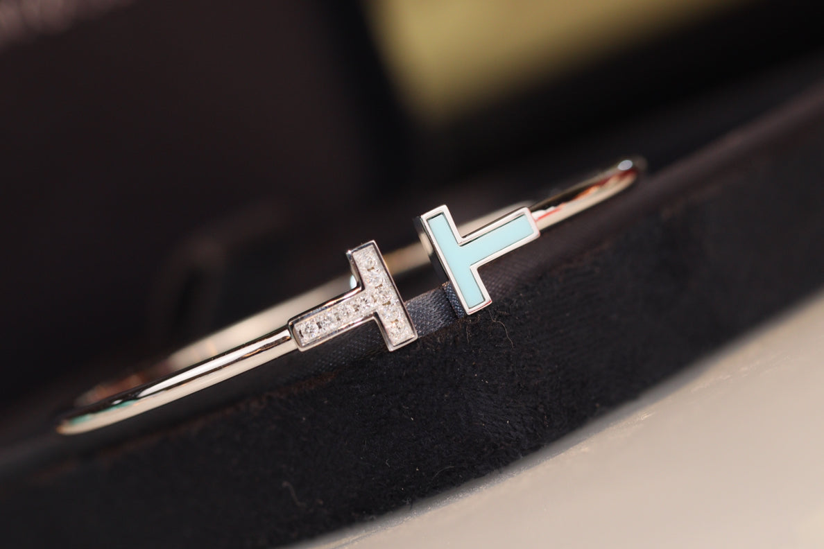 [Ornora Jewelry]T BRACELET 1.8MM TURQUOISE DIAMOND SILVER