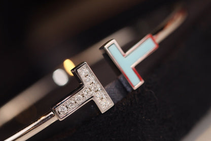 [Ornora Jewelry]T BRACELET 1.8MM TURQUOISE DIAMOND SILVER