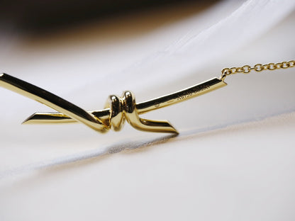[Ornora Jewelry]KNOT NECKLACE GOLD DIAMONDS