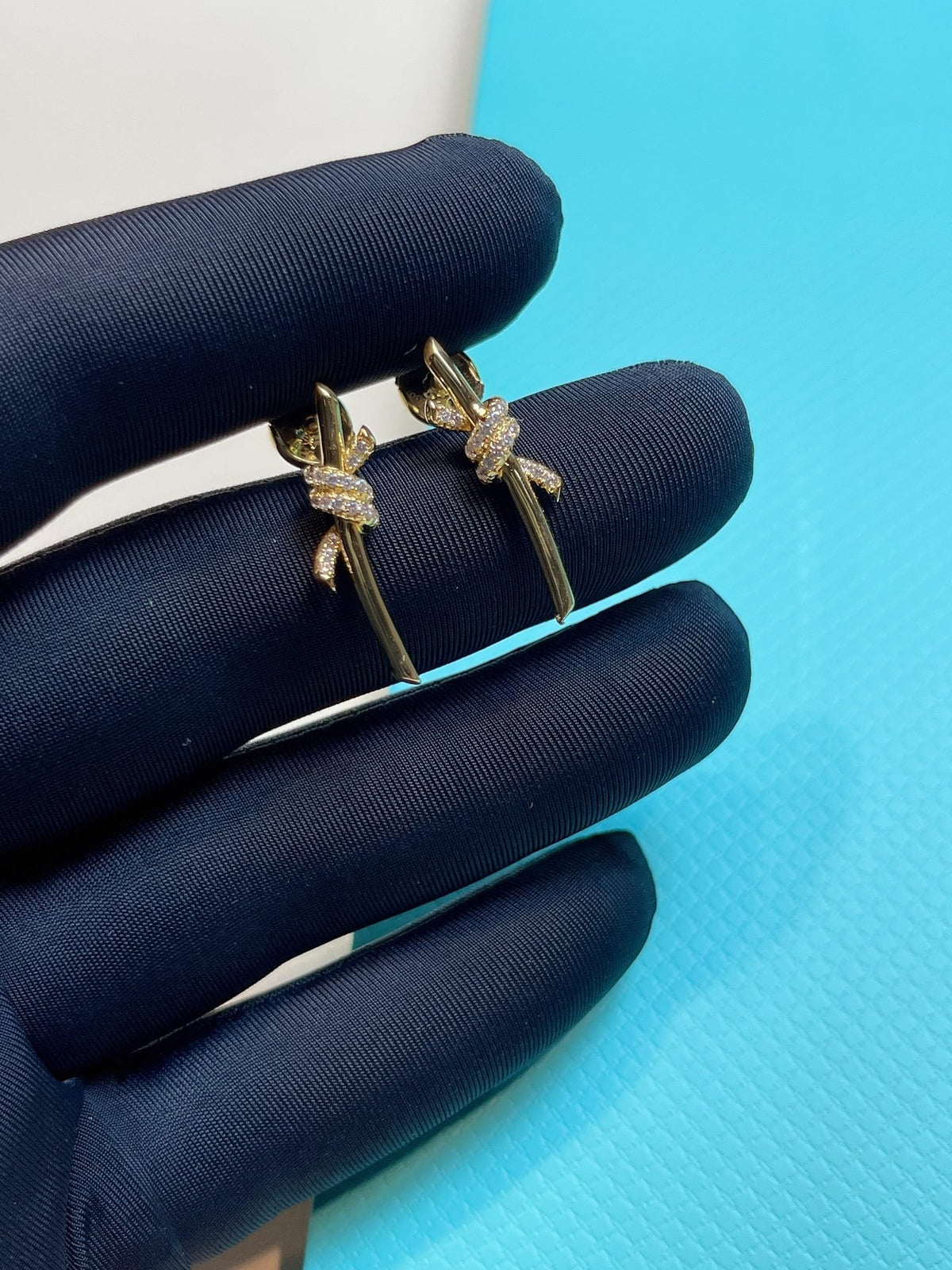 [Ornora Jewelry]KNOT EARRINGS GOLD DIAMOND