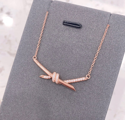 [Ornora Jewelry]KNOT NECKLACE DIAMONDS