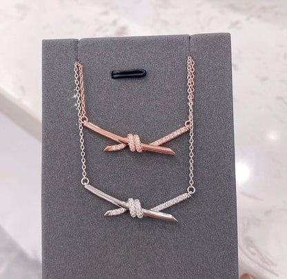 [Ornora Jewelry]KNOT NECKLACE DIAMONDS