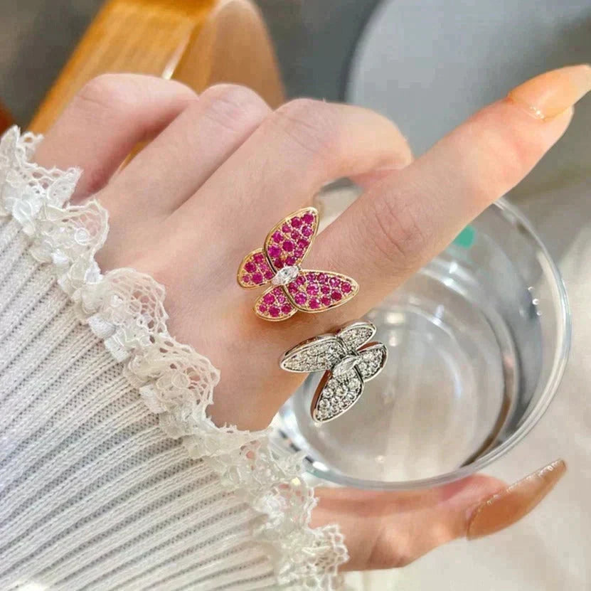 [OrnoraJewelry]TWIN BUTTERFLY DIAMOND RING