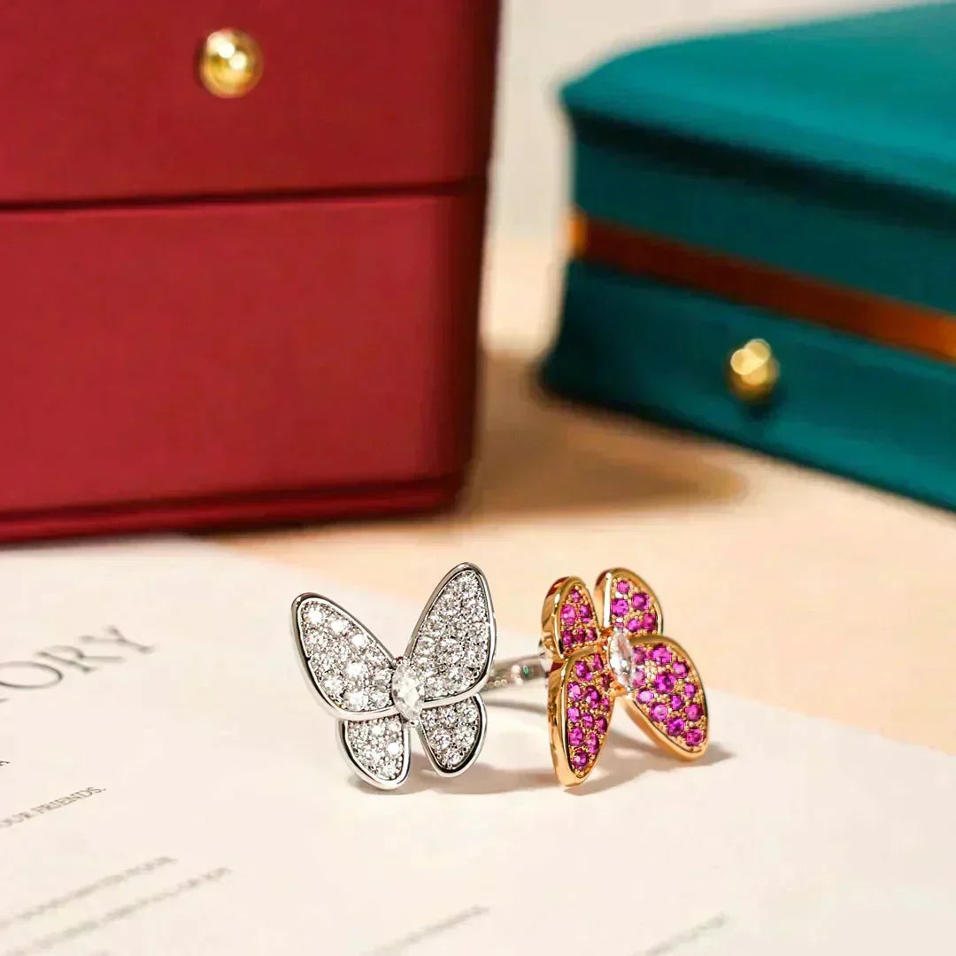 [OrnoraJewelry]TWIN BUTTERFLY DIAMOND RING