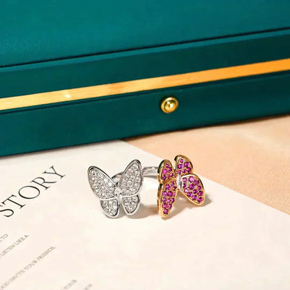 [OrnoraJewelry]TWIN BUTTERFLY DIAMOND RING