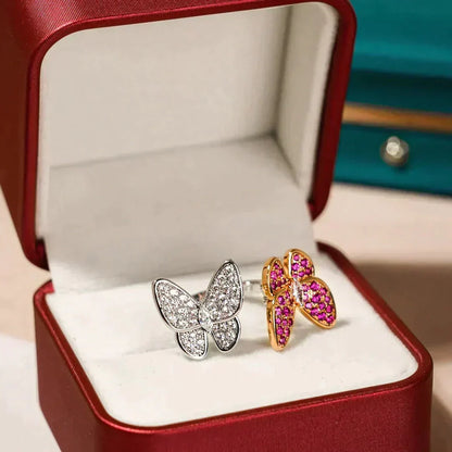 [OrnoraJewelry]TWIN BUTTERFLY DIAMOND RING