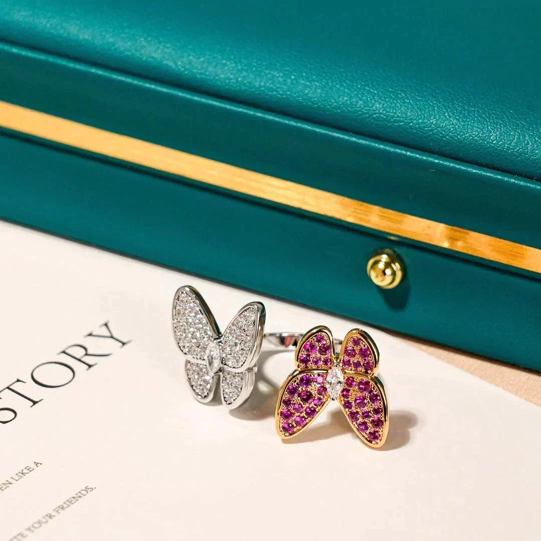 [OrnoraJewelry]TWIN BUTTERFLY DIAMOND RING