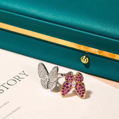 [OrnoraJewelry]TWIN BUTTERFLY DIAMOND RING