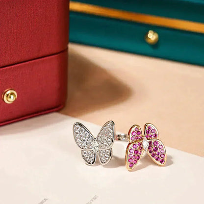 [OrnoraJewelry]TWIN BUTTERFLY DIAMOND RING