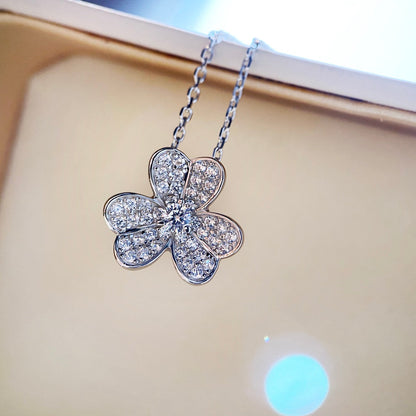 [OrnoraJewelry]CLOVER DIAMOND NECKLACE SILVER