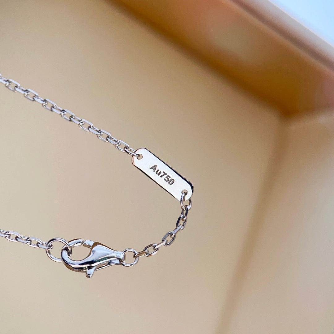 [OrnoraJewelry]CLOVER DIAMOND NECKLACE SILVER