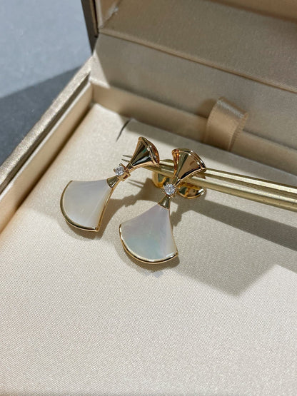 [OrnoraJewelry]DREAM MOP 1 DIAMOND EARRINGS