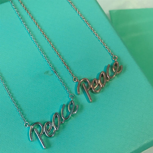 [Ornora Jewelry]PEACE TEXT PEDANT NECKLACE