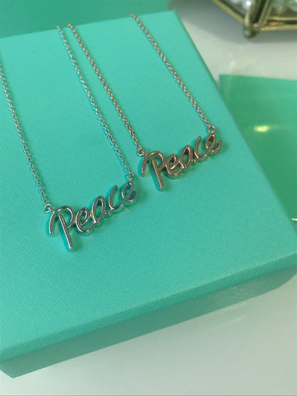 [Ornora Jewelry]PEACE TEXT PEDANT NECKLACE