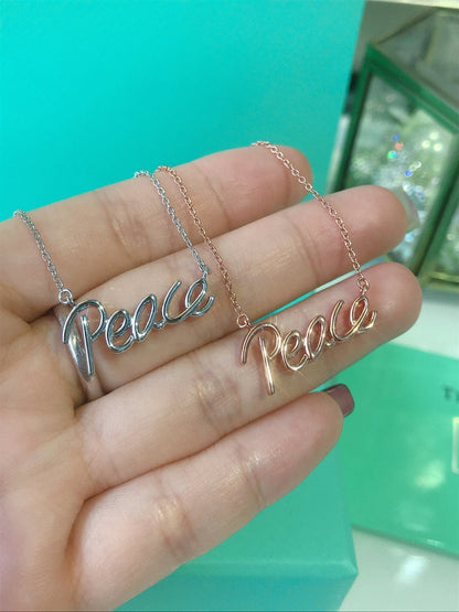 [Ornora Jewelry]PEACE TEXT PEDANT NECKLACE