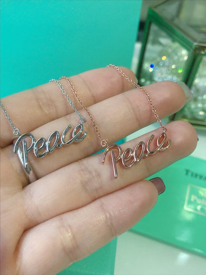 [Ornora Jewelry]PEACE TEXT PEDANT NECKLACE
