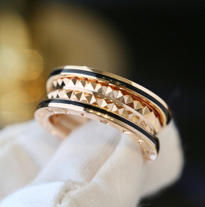 [OrnoraJewelry]ZERO 1 PINK GOLD BLACK CERAMIC RING