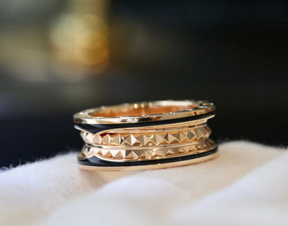 [OrnoraJewelry]ZERO 1 PINK GOLD BLACK CERAMIC RING