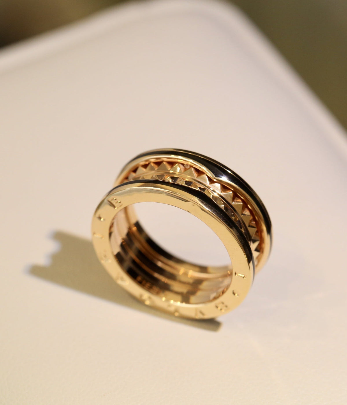 [OrnoraJewelry]ZERO 1 PINK GOLD BLACK CERAMIC RING