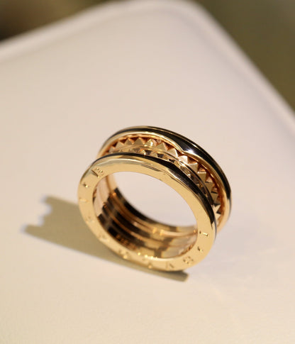 [OrnoraJewelry]ZERO 1 PINK GOLD BLACK CERAMIC RING
