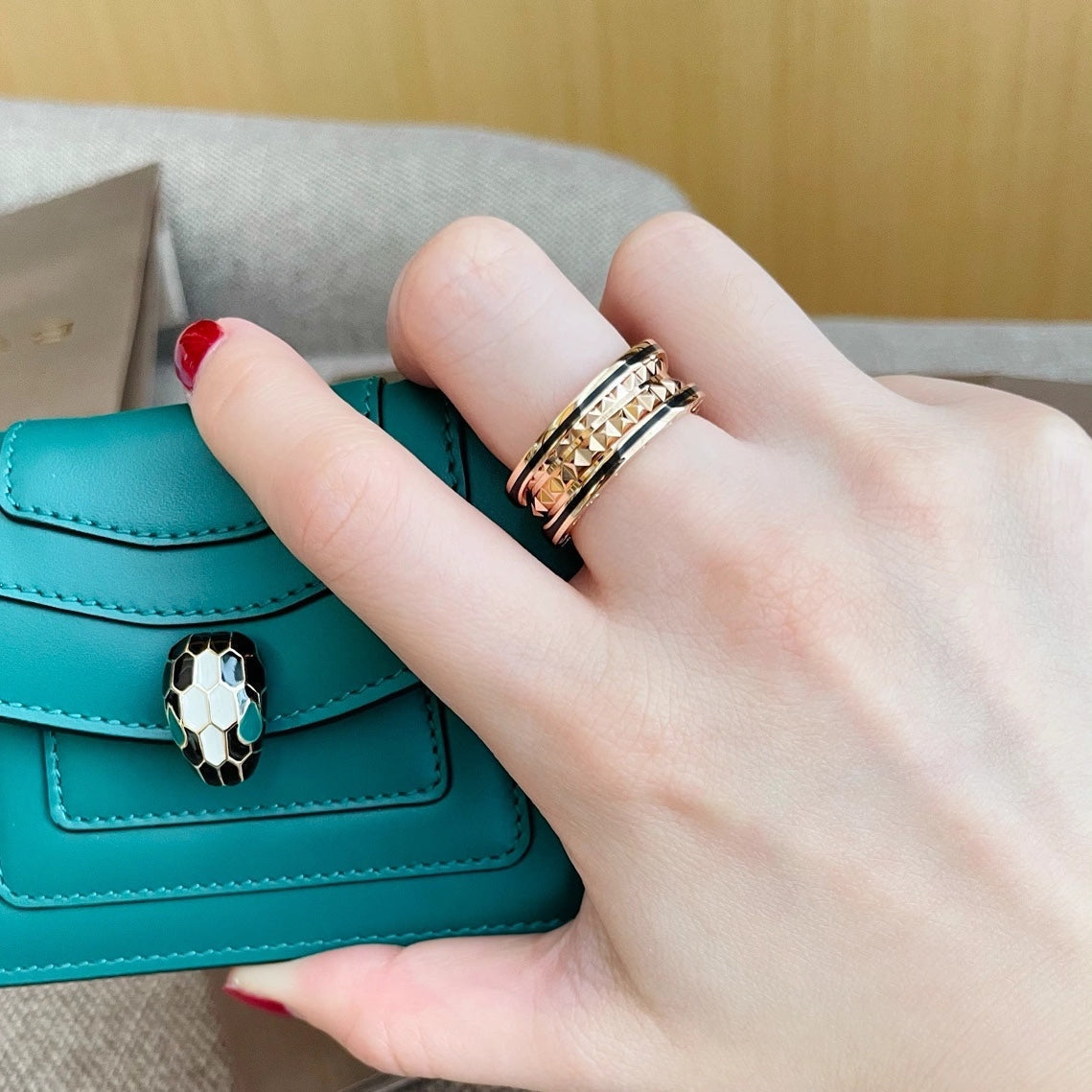 [OrnoraJewelry]ZERO 1 PINK GOLD BLACK CERAMIC RING