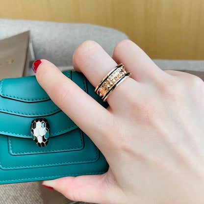 [OrnoraJewelry]ZERO 1 PINK GOLD BLACK CERAMIC RING