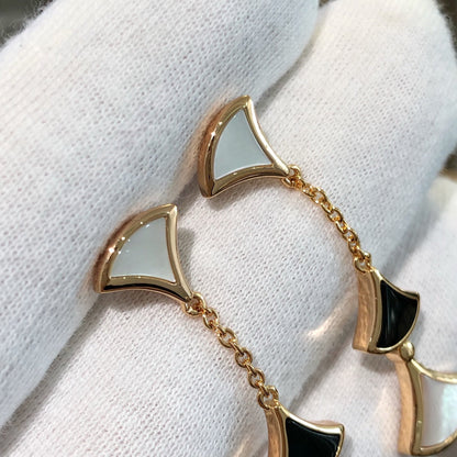 [OrnoraJewelry]DREAM EARRINGS 3 MOTIFS ONYX MOP PINK GOLD