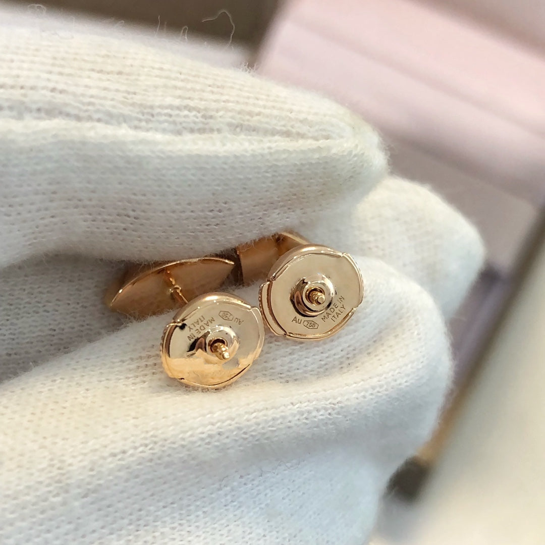 [OrnoraJewelry]DREAM EARRINGS 3 MOTIFS ONYX MOP PINK GOLD