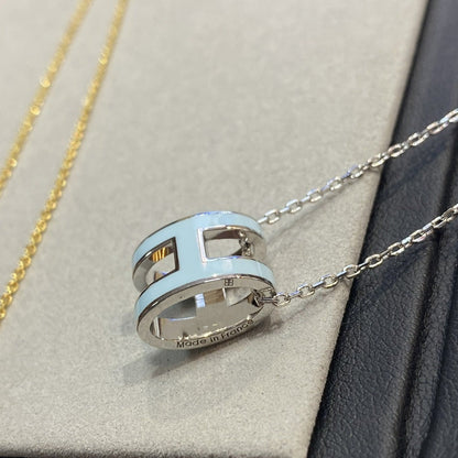 [OrnoraJewelry]POP H LIGHT BLUE NECKLACE