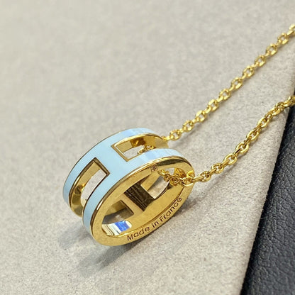 [OrnoraJewelry]POP H LIGHT BLUE NECKLACE