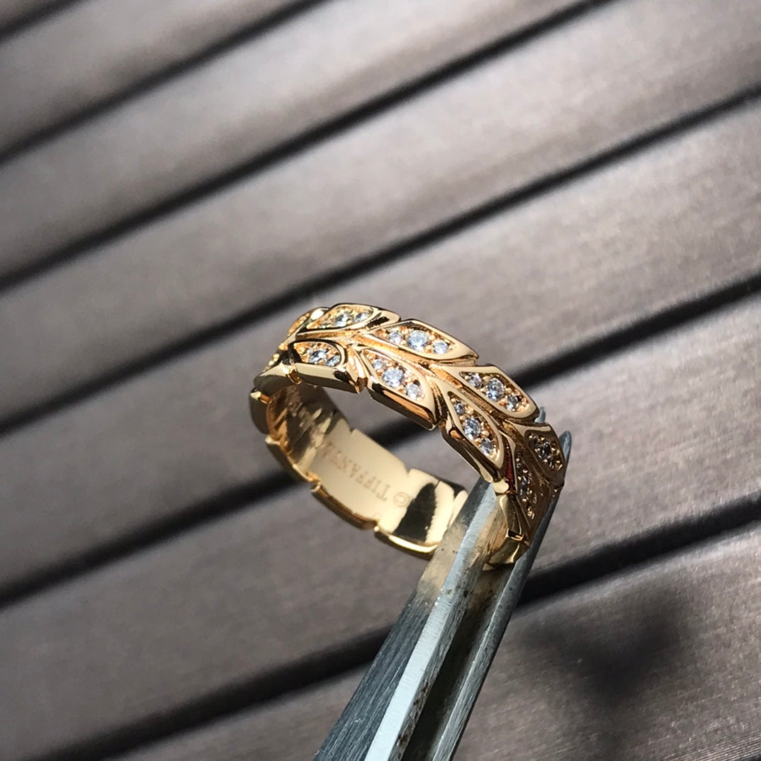 [Ornora Jewelry]OLIVE LEAF RING DIAMONDS