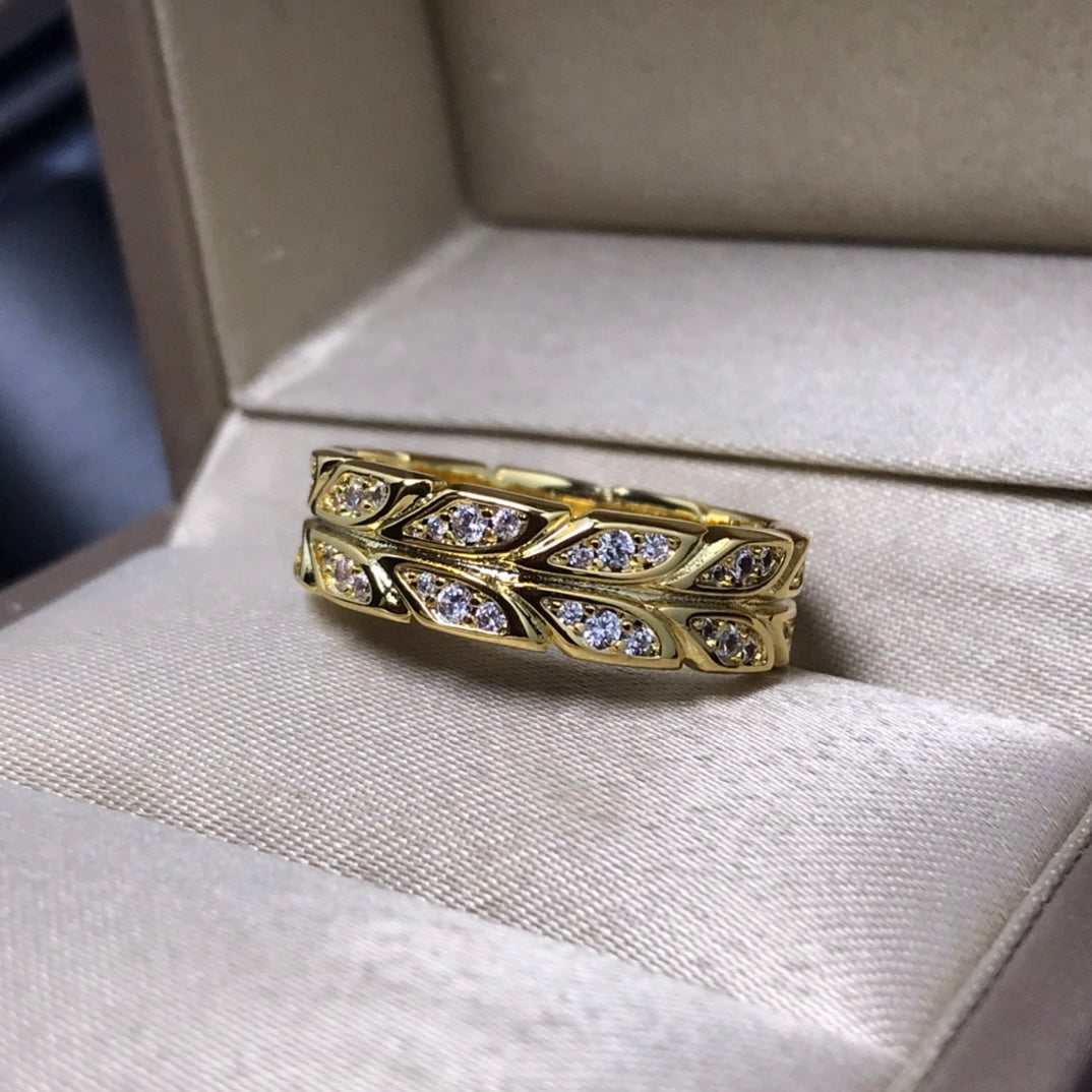 [Ornora Jewelry]OLIVE LEAF RING DIAMONDS