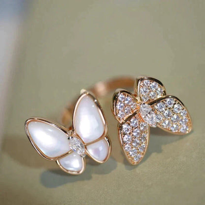 [OrnoraJewelry]TWIN BUTTERFLY DIAMOND MOP RING