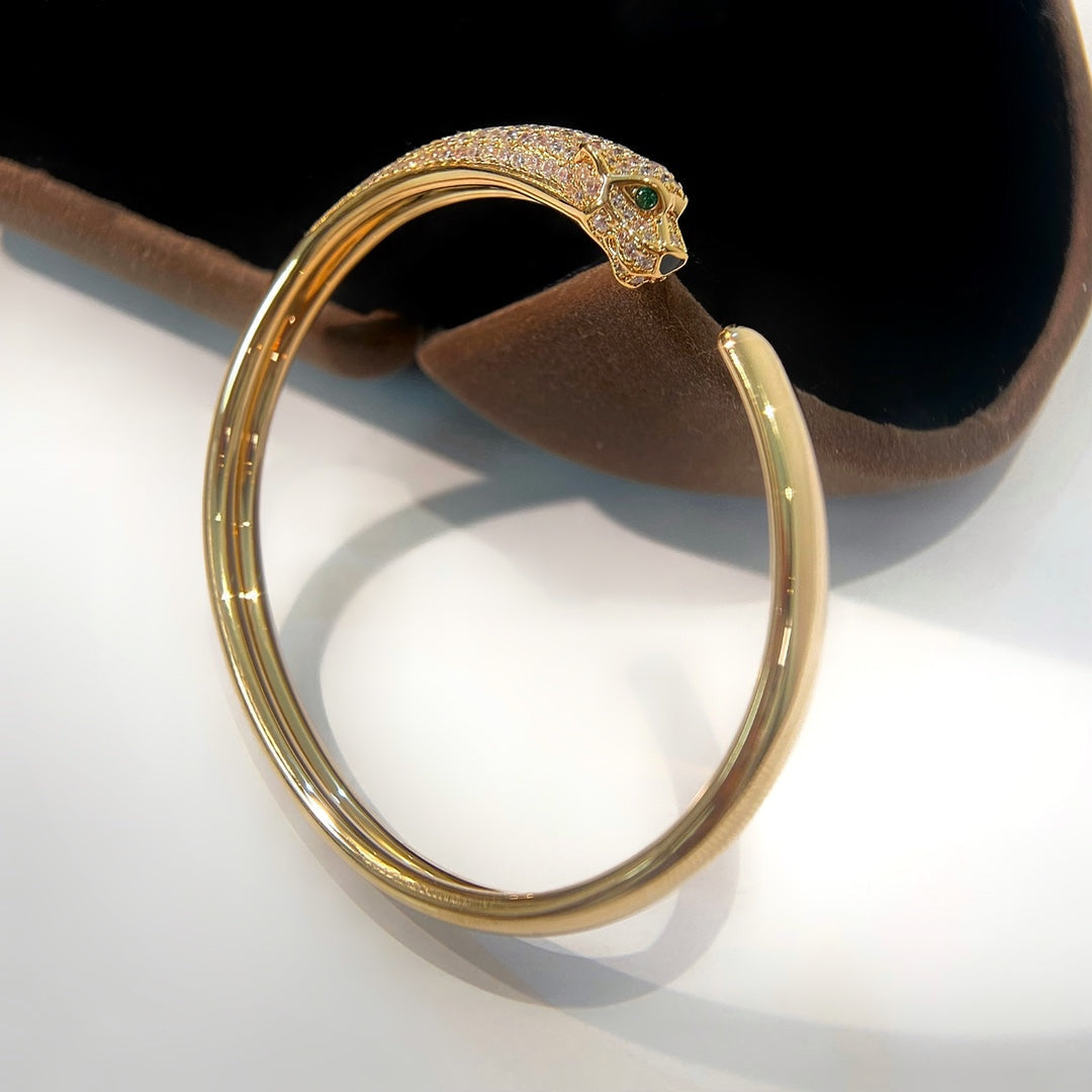[OrnoraJewelry]PANTHERE GOLD DIAMOND OPEN BRACELET