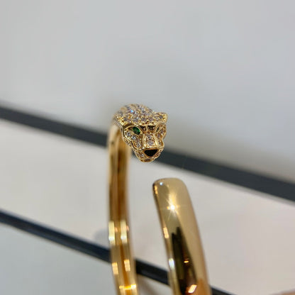 [OrnoraJewelry]PANTHERE GOLD DIAMOND OPEN BRACELET