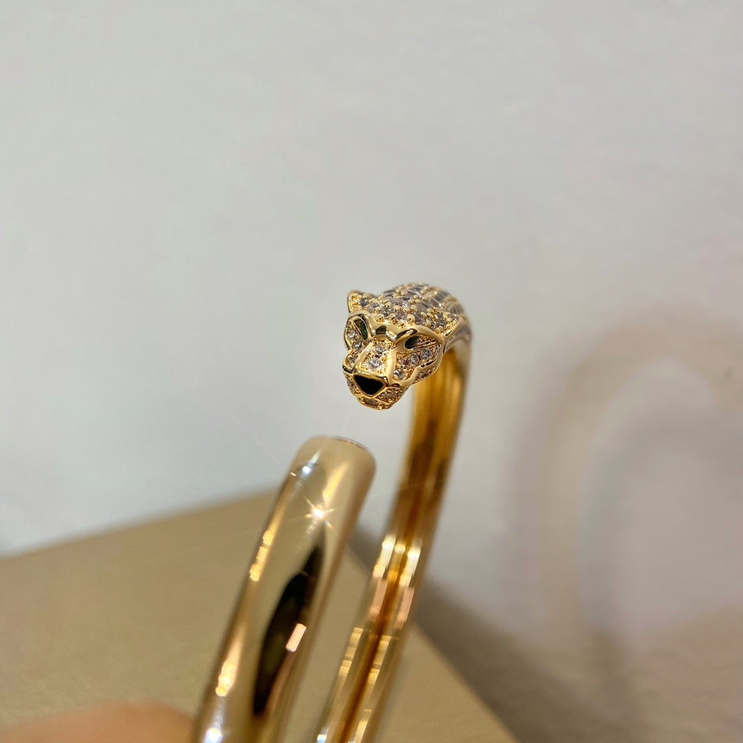 [OrnoraJewelry]PANTHERE GOLD DIAMOND OPEN BRACELET