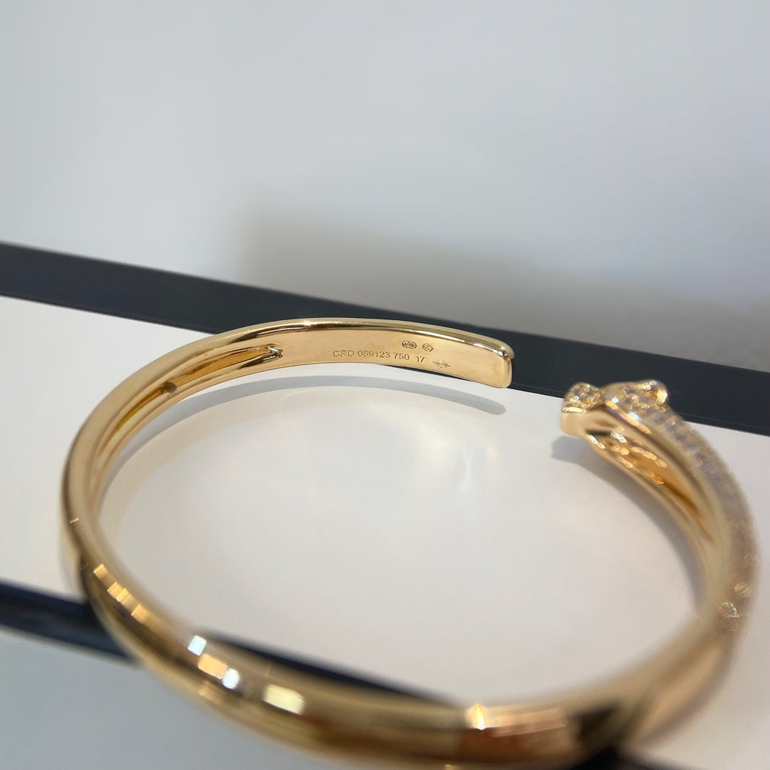 [OrnoraJewelry]PANTHERE GOLD DIAMOND OPEN BRACELET