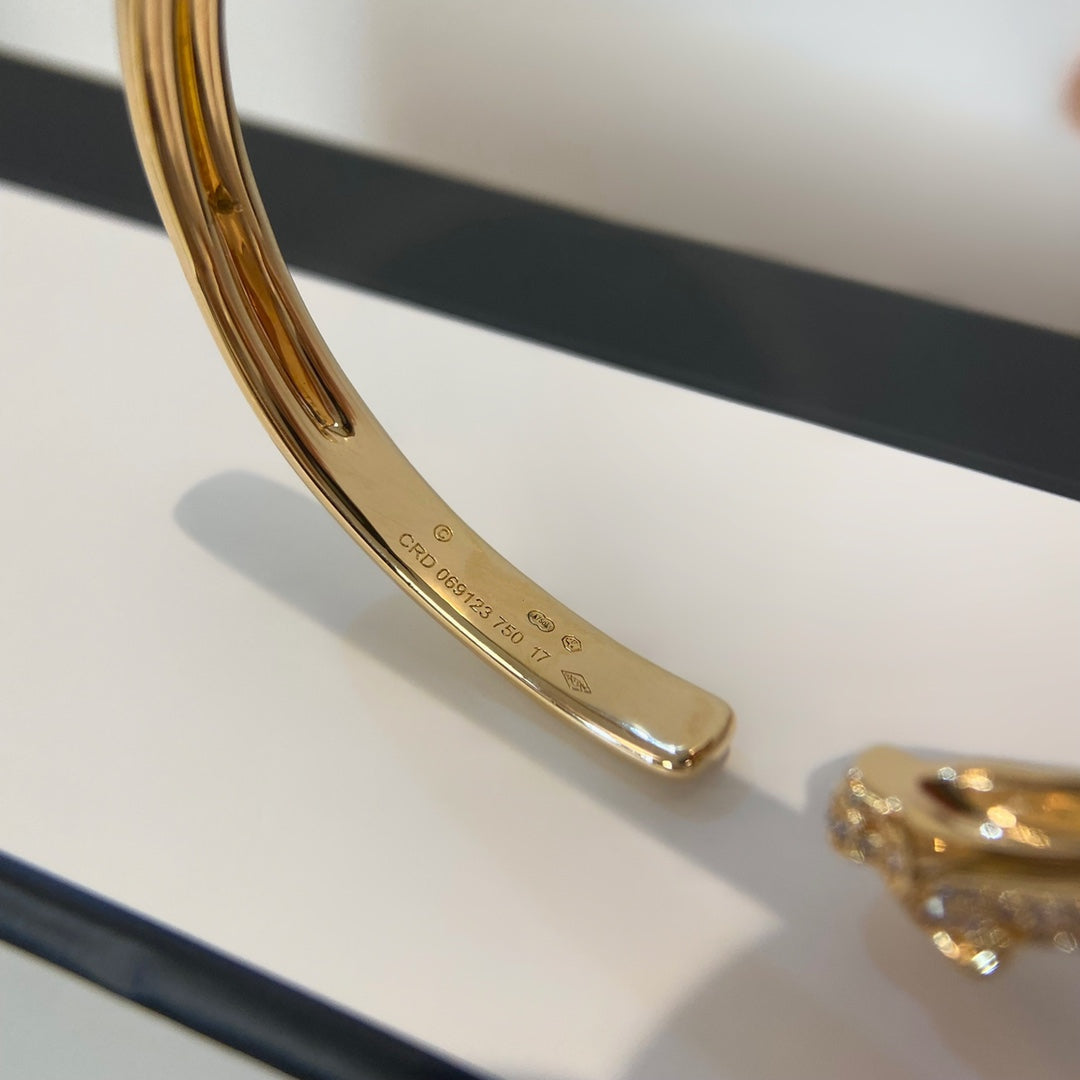 [OrnoraJewelry]PANTHERE GOLD DIAMOND OPEN BRACELET