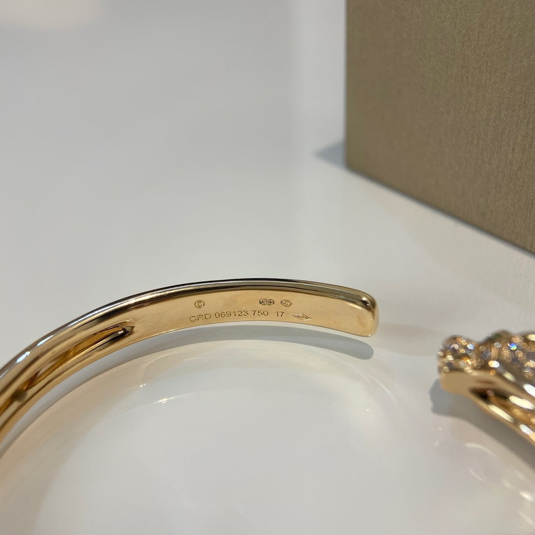[OrnoraJewelry]PANTHERE GOLD DIAMOND OPEN BRACELET