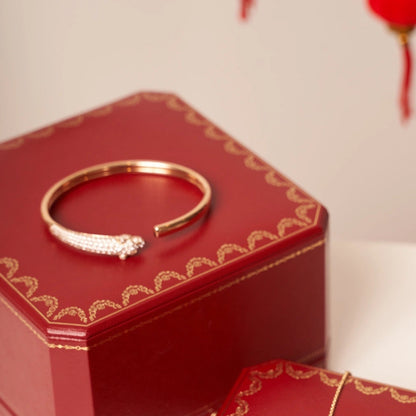 [OrnoraJewelry]PANTHERE ROSE GOLD DIAMOND OPEN BRACELET