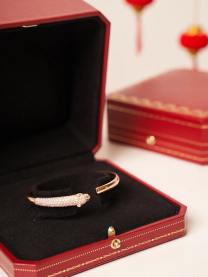 [OrnoraJewelry]PANTHERE ROSE GOLD DIAMOND OPEN BRACELET