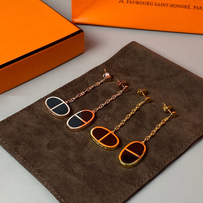 [OrnoraJewelry]CHAINE VERSO BLACK CERAMIC EARRINGS